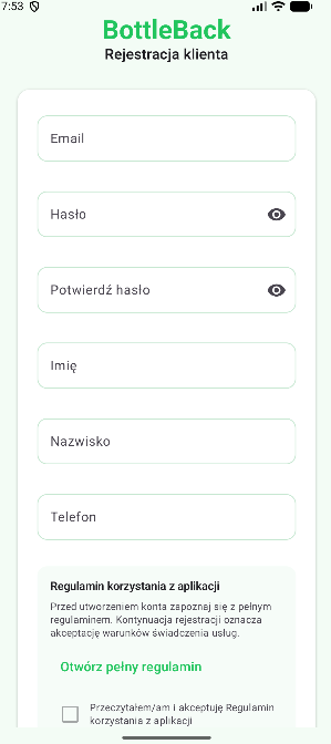 Formularz rejestracyjny